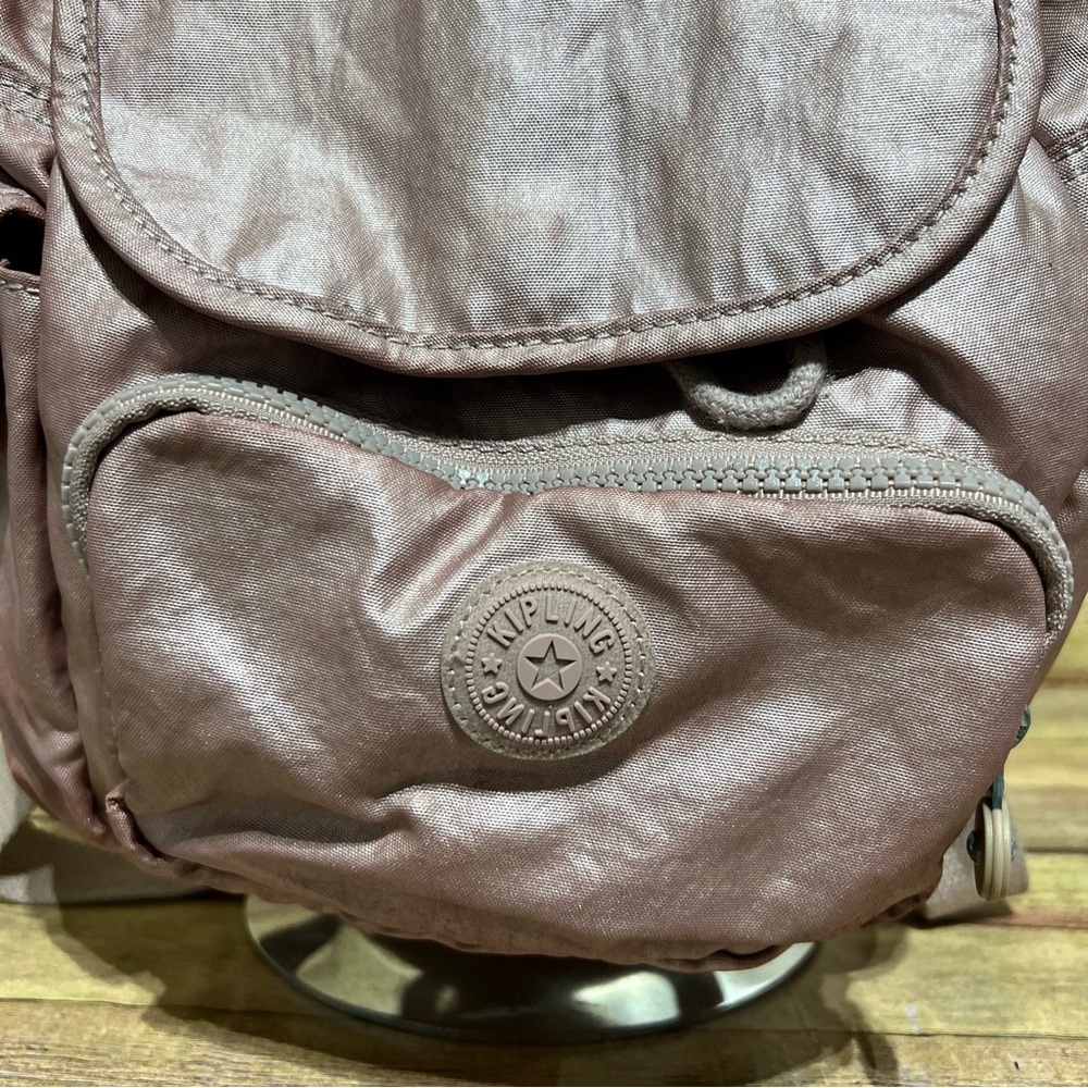Kipling Queenie Metallic Gold Backpack Gem
